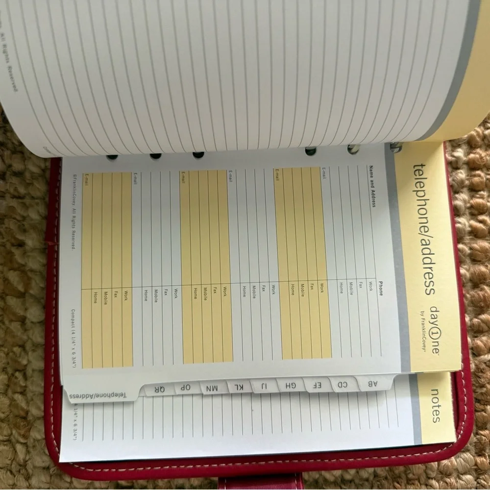 Franklin Covey Red Day-Timer Folio Planner